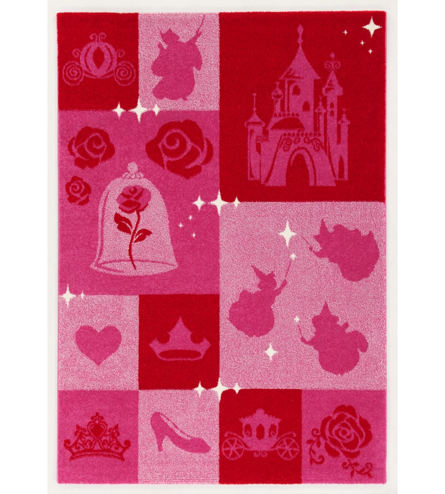 Tappeto "princess castle" rosa, 133x190 cm